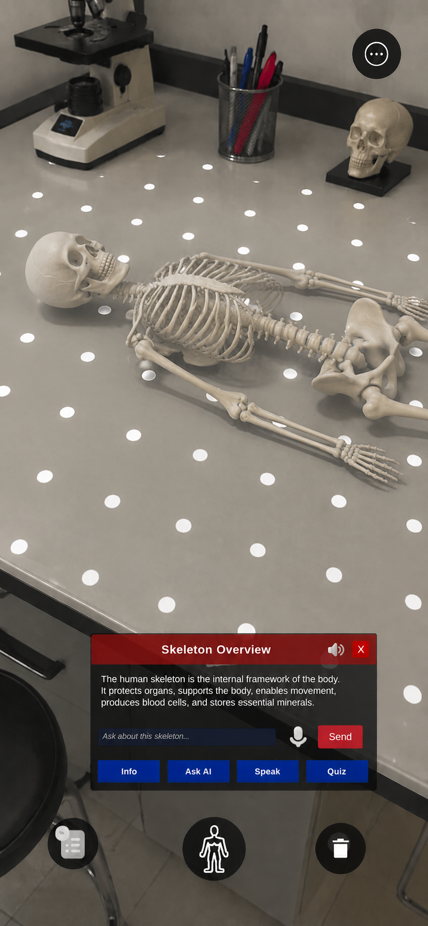BioScope skeleton overview and learning controls